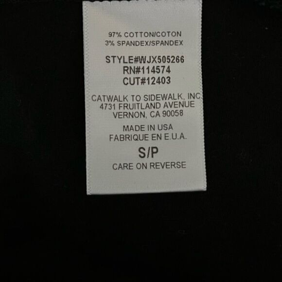 Pleione black long sleeves tie front cotton spandex top - Picture 5 of 6